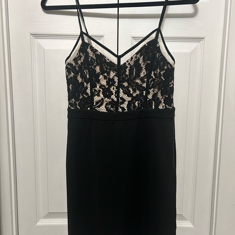 Black Lace Spaghetti Strap Mini Dress (min PM)